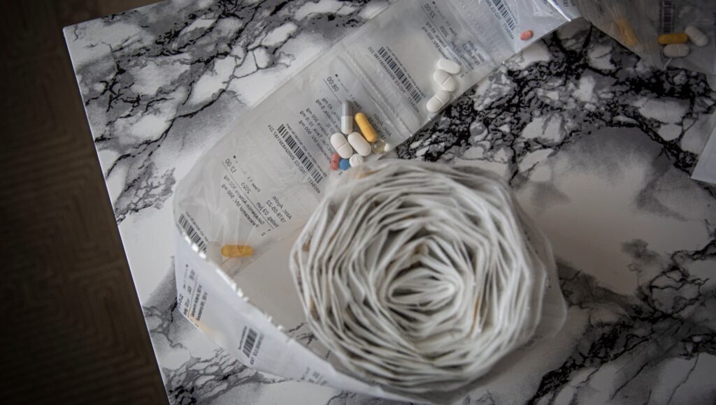Medicin i plastpåsar