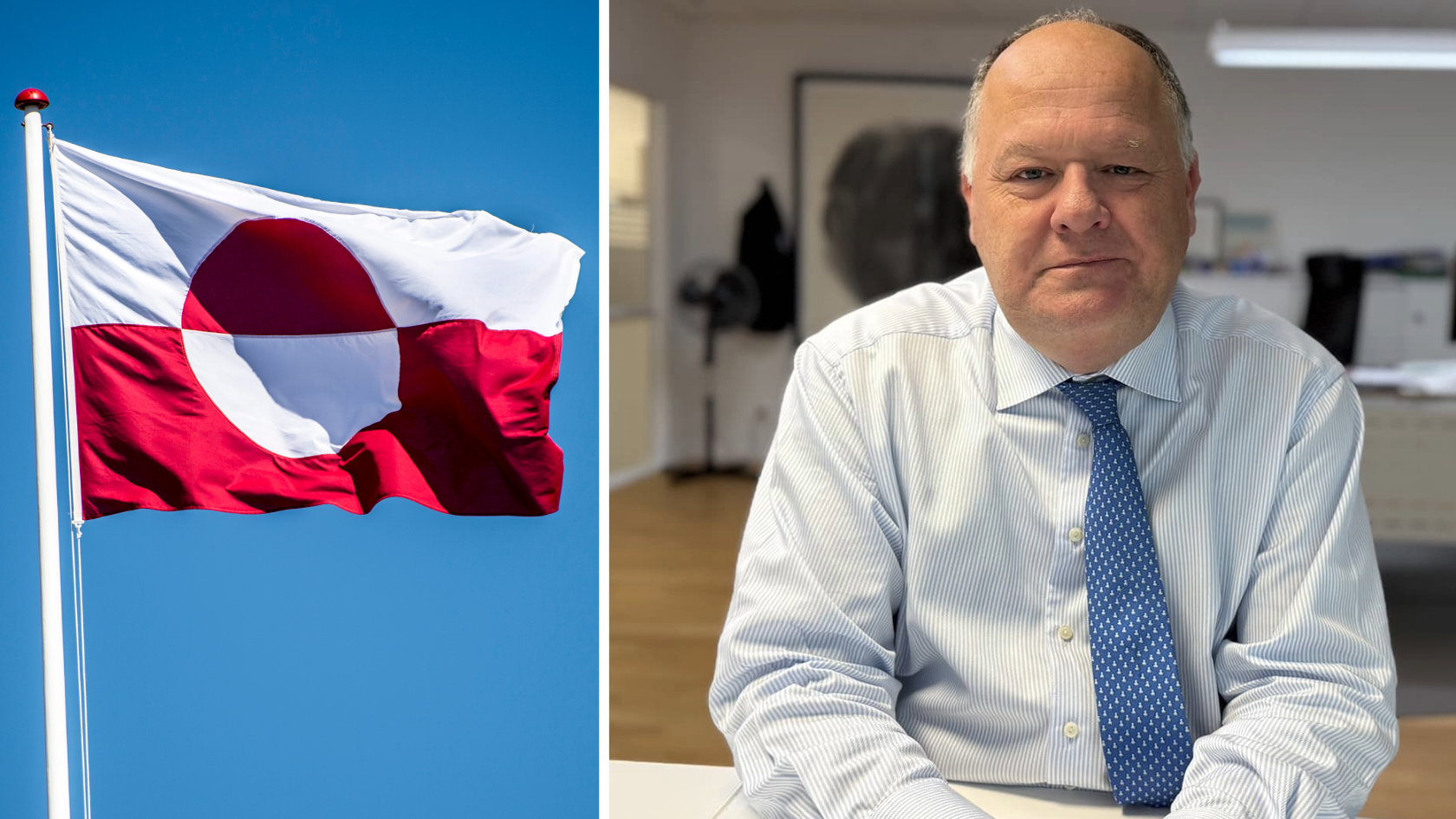 Kommun hissar grönländsk flagga utanför stadshus