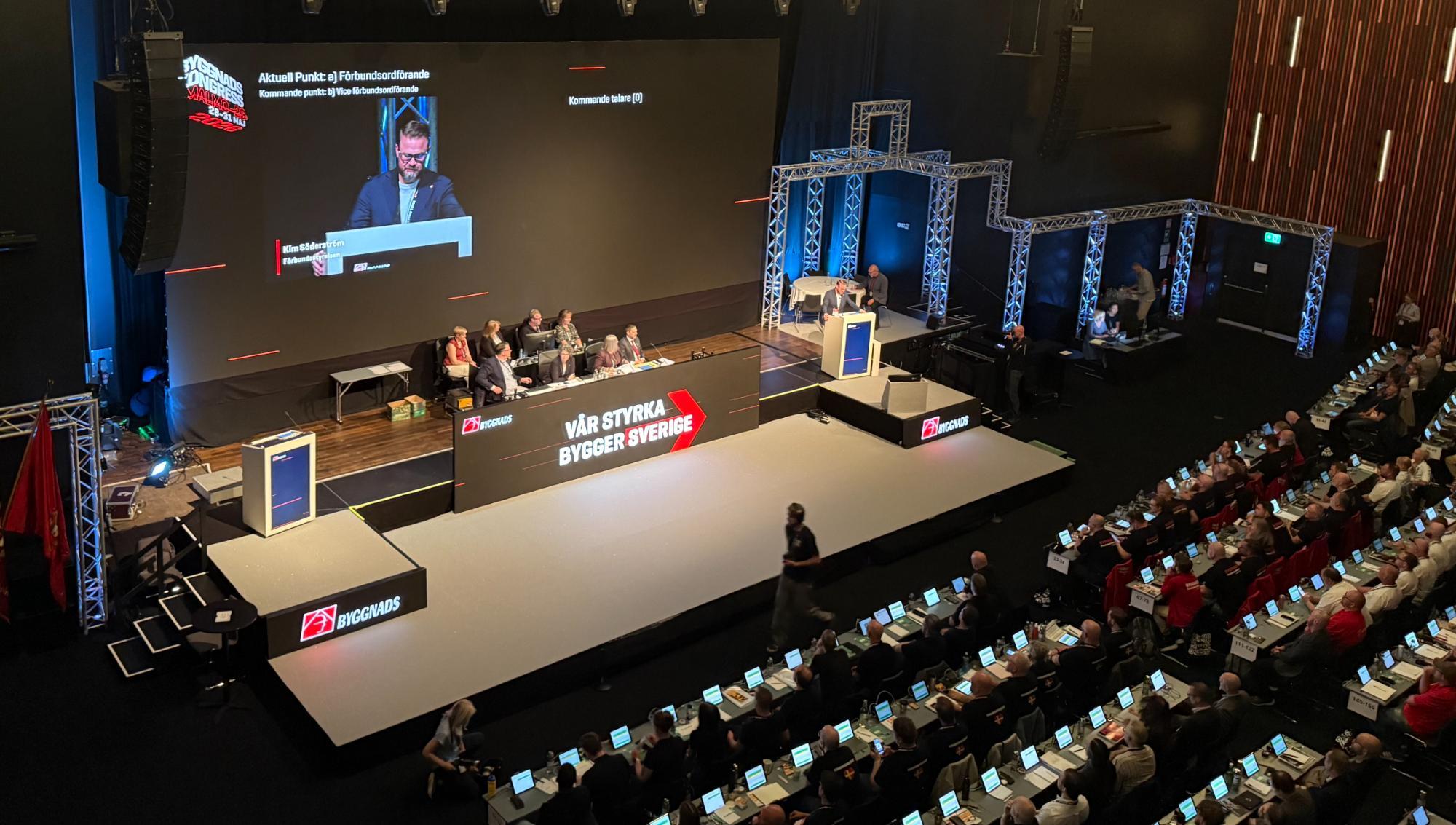 Byggnads kongress trotsade valberedningen – Kim Söderström omvald